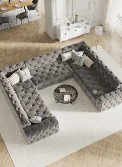 Coltar 8 locuri Candice catifea L318 cm