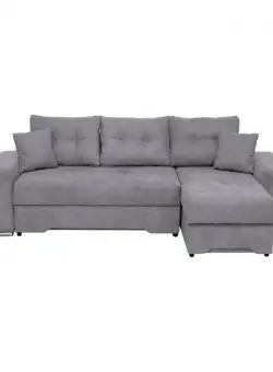 Coltar AMALIA extensibil, cu arcuri si lada depozitare, colt interschimbabil, gri deschis, 272x145x78 cm