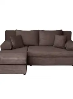 Coltar ANA LUX extensibil, cu lada depozitare, colt interschimbabil, cafeniu, 200x140x83 cm