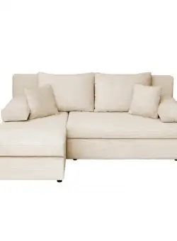 Coltar ANA LUX extensibil, cu lada depozitare, colt interschimbabil, crem, 200x140x83 cm