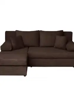 Coltar ANA LUX extensibil, cu lada depozitare, colt interschimbabil, maro inchis, 200x140x83 cm