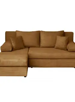 Coltar ANA LUX extensibil, cu lada depozitare, colt interschimbabil, mustar, 200x140x83 cm