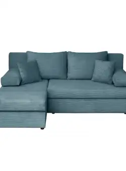 Coltar ANA LUX extensibil, cu lada depozitare, colt interschimbabil, turcoaz, 200x140x83 cm