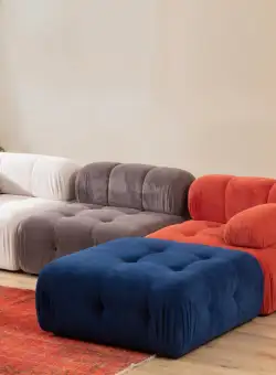 Coltar Doblo cu taburet ( L1-O1-1R-Pouffe) multicolor