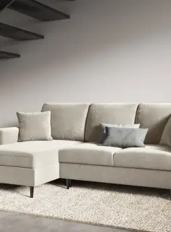 Coltar extensibil 4 locuri Moghan catifea L241 cm