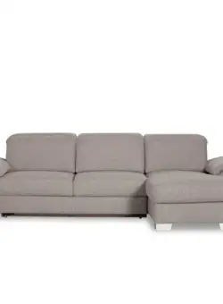 Coltar Extensibil Cu Insula Dreapta Dax, 5 Locuri, Lada De Depozitare, Gri, 300 Cm