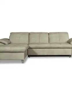 Coltar Extensibil Cu Insula Stanga Sevilia Lux, 5 Locuri, Tetiere Reglabile, Bej, 267 Cm