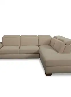 Coltar Extensibil Cu Otoman Dreapta Dax, 5 Locuri, Lada Depozitare, Crem, 296 Cm