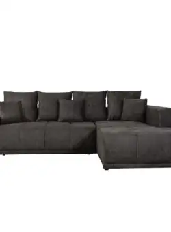 Coltar Extensibil Cu Otoman Dreapta Otis, 5 Locuri, Lada Depozitare, Gri Inchis, 280 Cm