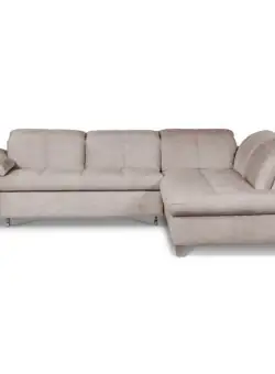 Coltar Extensibil Cu Otoman Mic Dreapta Sevilia Lux, 5 Locuri, Tetiere Reglabile, Bej, 280 Cm