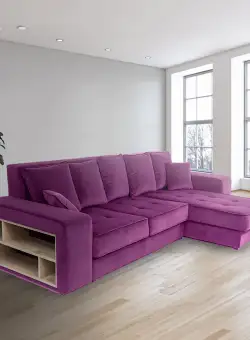 Coltar extensibil, cu raft si lada de depozitare, Atlas, Roz