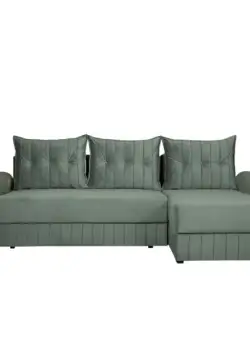 Coltar Extensibil Dreapta Chic, 5 Locuri, Lada Depozitare, Verde, 273 Cm