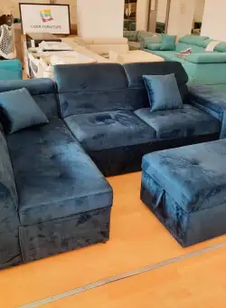 Coltar extensibil Fendy cu 2 tambureti si lada