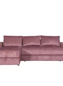 Coltar Extensibil Stanga Venezia, 5 Locuri, Lada Depozitare, Roz, 275 Cm