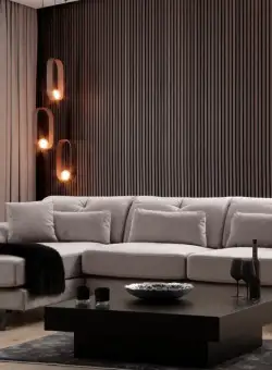 Coltar Frido cu tetiere reglabile pe stanga (Chl+3R) gri