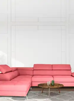 Coltar modular, extensibil, cu tetiere reglabile, Arlo, Roz