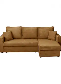 Coltar NICOLE LUX, cu lada depozitare, colt interschimbabil, mustar, 225x145x82 cm