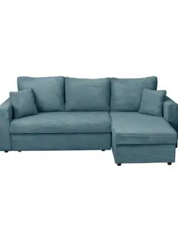 Coltar NICOLE LUX, cu lada depozitare, colt interschimbabil, turcoaz, 225x145x82 cm