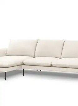 Coltar tapitat Vienna 5 locuri plusat/picioare negre – L255 x l170 x h95