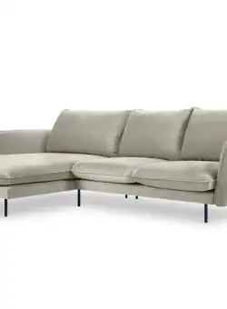 Coltar tapitat Vienna 5 locuri velvet/picioare negre – L255 x l170 x h95