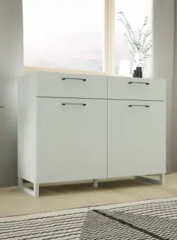 Comoda 2 Usi Si 2 Sertare Sibille, Gri Deschis, 109.9 Cm