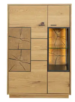 Comoda Bar Urbano Oak Cu 2 Usi, Stejar Rustic Si Negru, 87 Cm