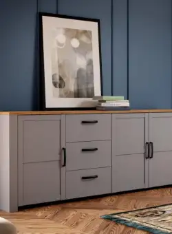 Comoda Behalf Stejar Riviera Si Stejar Gri, 220.8 Cm