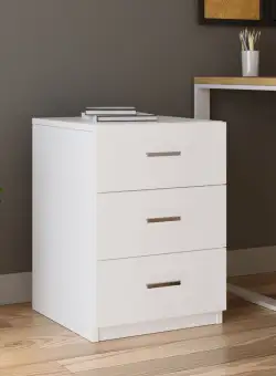 Comoda Birou - Rollbox, 3 sertare Alb, 45 x 62 x 47 cm