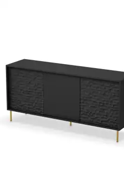 Comoda Bullet KM-1 L155 cm negru/auriu