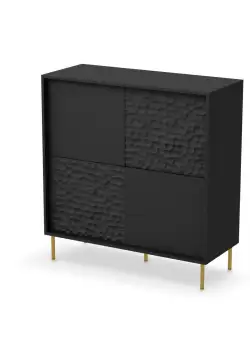 Comoda Bullet KM-2 L100 cm negru/auriu