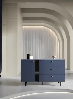 Comoda Cato Cu 1 Usa Si 3 Sertare, Bleumarin, 138 Cm