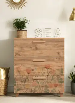 Comoda Leva Gravis Flow Dresser 6, Stejar, 95x43x80 cm