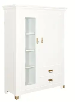 Comoda Saint Tropez, 2 Usi si 2 Sertare, Vopsit Alb, 111 Cm