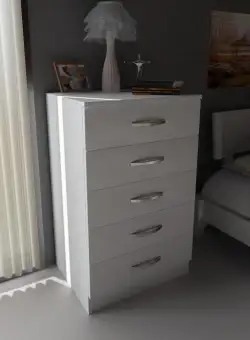 Comoda Tasso, Alb, 55x90x44 cm