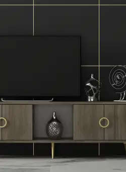 Comoda TV Cey - Walnut, Nuc, 45x30x120 cm