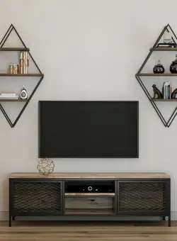 Comoda TV Comets Prizma pin/negru