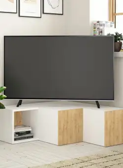 Comoda TV Compact alba / stejar