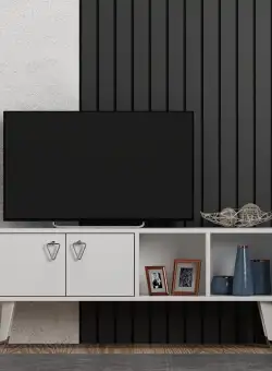 Comoda TV Crava - White, Alb, 50x30x120 cm