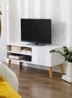 Comoda Tv Cu 1 Usa Si 1 Polita Vintage Alb