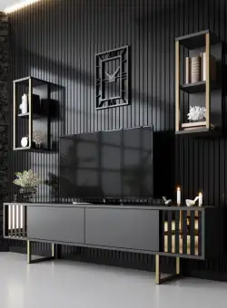 Comoda TV Gold Line antracit/negru