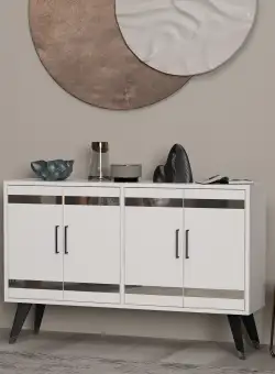 Comoda TV İlda - White, Alb, 80x30x120 cm