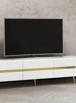 Comoda TV Jose - White, Alb, 180x50x42 cm