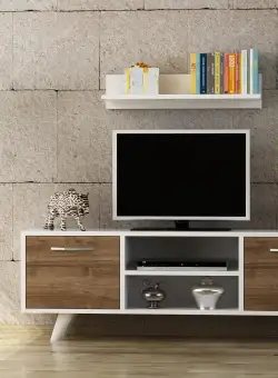 COMODA TV Night, Alb, 120x41x25 cm