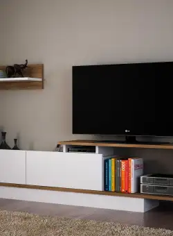 Comoda TV Oraze, Alb, 180x45x30 cm