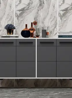 Comoda TV Stria - White, Anthracite, Alb, 75x30x120 cm