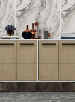 Comoda TV Stria - White ,Sapphire Oak, Alb, 75x30x120 cm