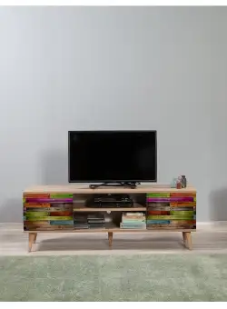 COMODA TV Truva - TV Stand 3, Stejar Sonoma, 50x40x140 cm