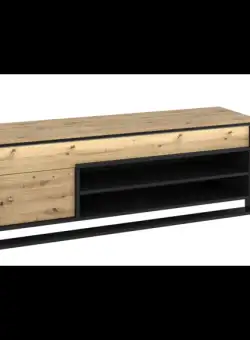 Comoda Tv Vant Cu 1 Usa Si 1 Sertar, Stejar Artizan Si Negru, 155 Cm