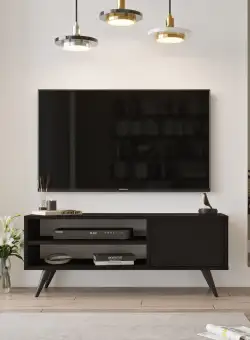 COMODA TV VO8 - BA, Negru, 110x44x40 cm