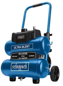 Compresor fara ulei HC20Si-Twin Ultra Silent Scheppach 5906145901, 750 W, 10 bari